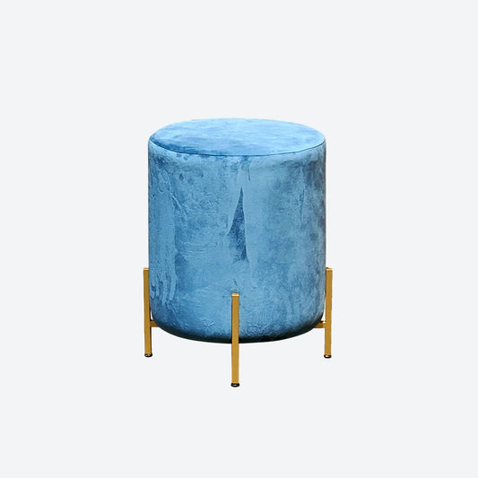 TEAL ROUND  VELVET STOOLS SK -SKU 1022