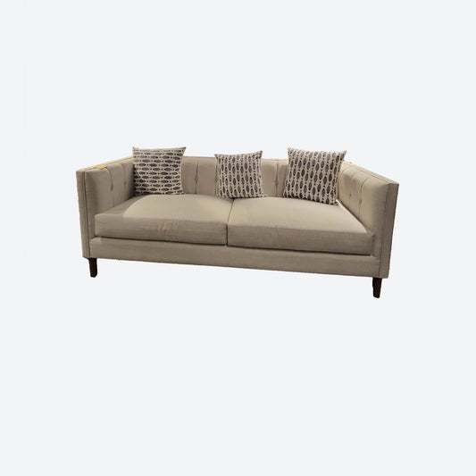 Light Gray MODERN TUFTED FABRIC SOFA WITH CEDAR WOOD [3 SEATER] -SK- SKU 1050